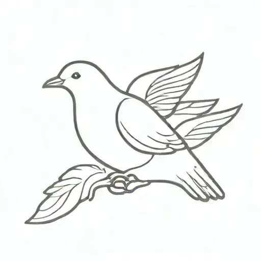sleeping dove minimalistic tattoo tattoo design idea