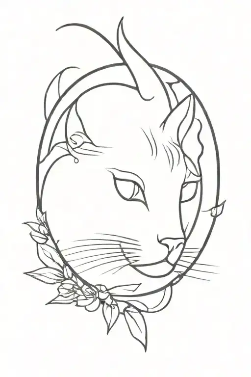 Memory of the beloved deceased cat tattoo design idea