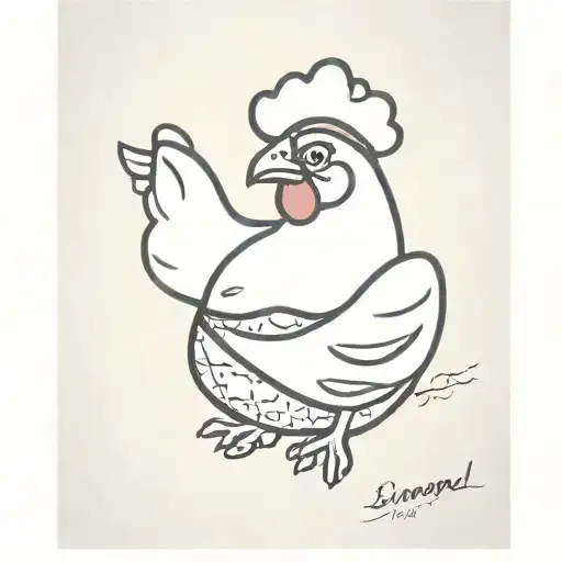 chicken nugget with bandana tattoo design idea