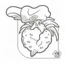 chicken nugget with bandana tattoo design idea