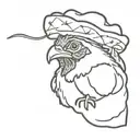 chicken nugget with bandana tattoo design idea