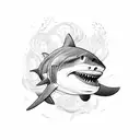 Shark Sea Wind Waves tattoo design idea