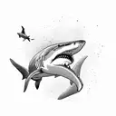 Shark Sea Wind Waves tattoo design idea