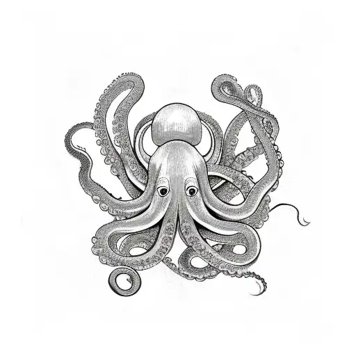 Octopus wrapped around an anchor with the initials KO tattoo design idea