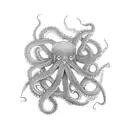 Octopus wrapped around an anchor with the initials KO tattoo design idea