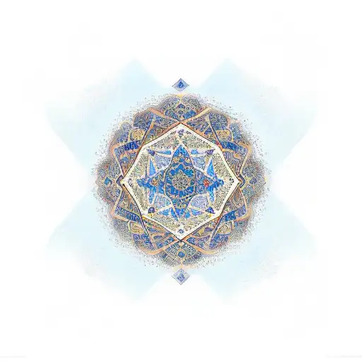 Persian symbols, symmetrical, large tattoo design idea