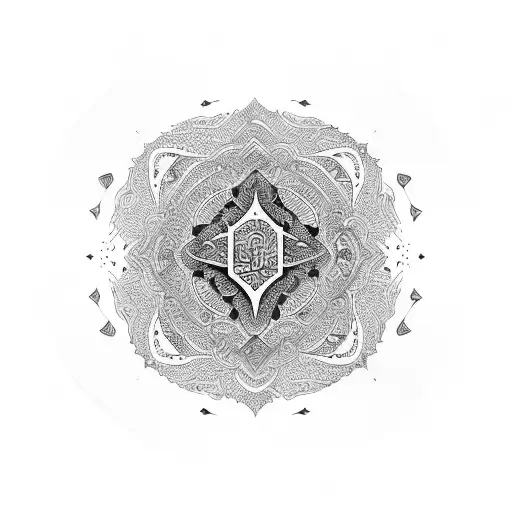 Persian symbols, symmetrical, large tattoo design idea