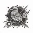 A stylized badminton birdie with intricate patterns and details, showcasing the beauty of the game in a unique way tattoo design idea