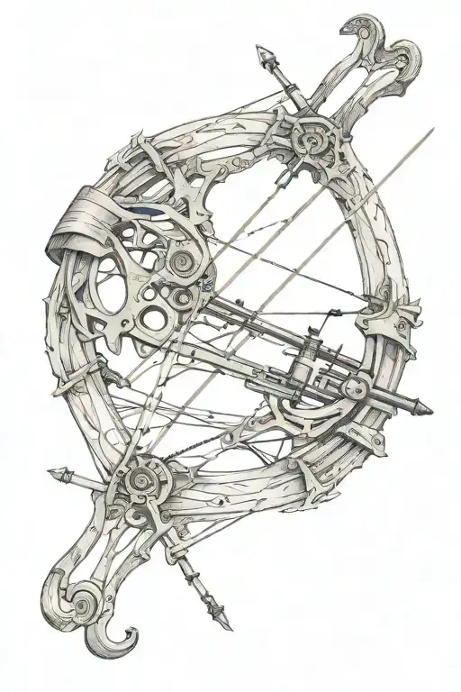 crossbow and arrow  tattoo design idea