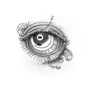 eye with clock as the eyeball tattoo design idea