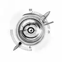 eye with clock as the eyeball tattoo design idea