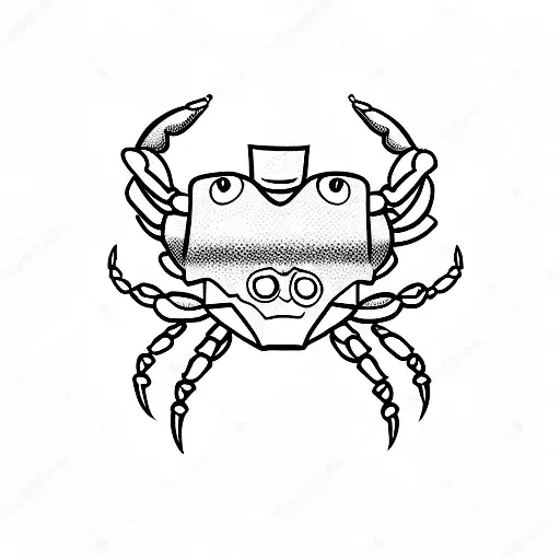 crab holding an axe tattoo design idea