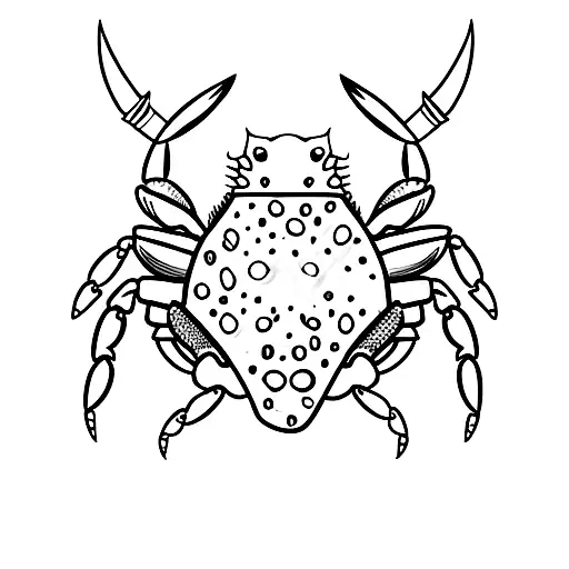 crab with an viking hat on his shell tattoo design idea