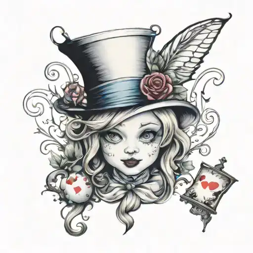 【ALICE IN WONDERLAND】手描き イラスト アート Alice in Wonderland