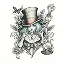 Alice In Wonderland tattoo design idea