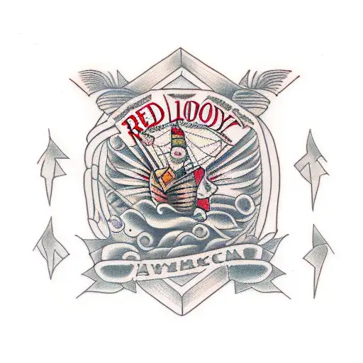 red accordion  tattoo design idea