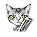 cat playing accordion tattoo design idea