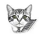 cat playing accordion tattoo design idea