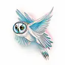 flying owl tattoo design idea