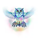 flying owl tattoo design idea