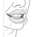lips smiling tattoo design idea