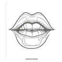 lips smiling tattoo design idea