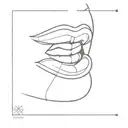 lips smiling tattoo design idea