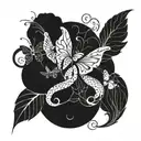 Abstract design with butterflies or snakes or dragons or flowers tattoo design idea