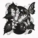 Abstract design with butterflies or snakes or dragons or flowers tattoo design idea