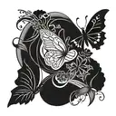Abstract design with butterflies or snakes or dragons or flowers tattoo design idea