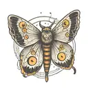 moth with moon  tattoo design idea