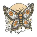 moth with moon  tattoo design idea