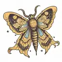 moth with moon  tattoo design idea