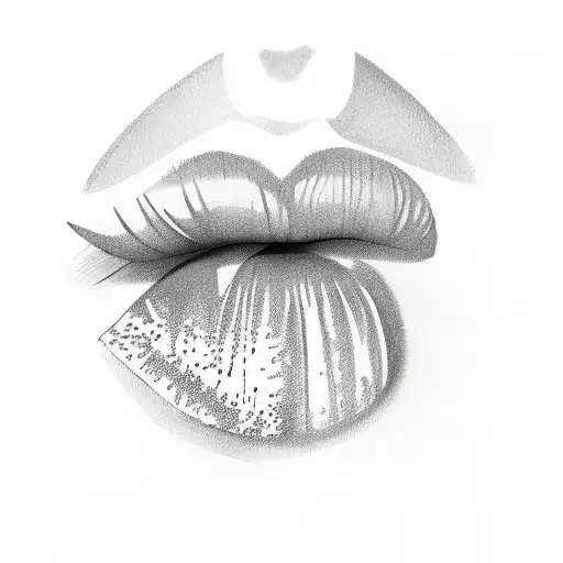 lips tattoo design idea