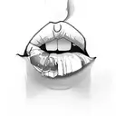 lips tattoo design idea