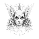 angel vs demon neck tattoo tattoo design idea