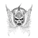 angel vs demon neck tattoo tattoo design idea