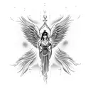 angel vs demon neck tattoo tattoo design idea
