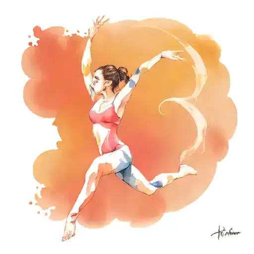 Gymnast performing a gravity defying tattoo design idea