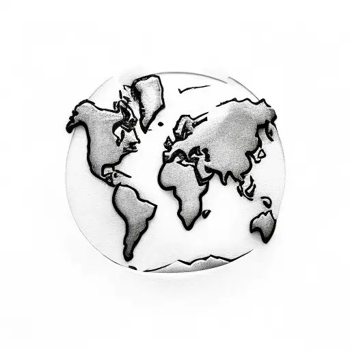 A map of the world made out of various kitchen utensils and ingredients, symbolizing your love for cooking and traveling tattoo design idea