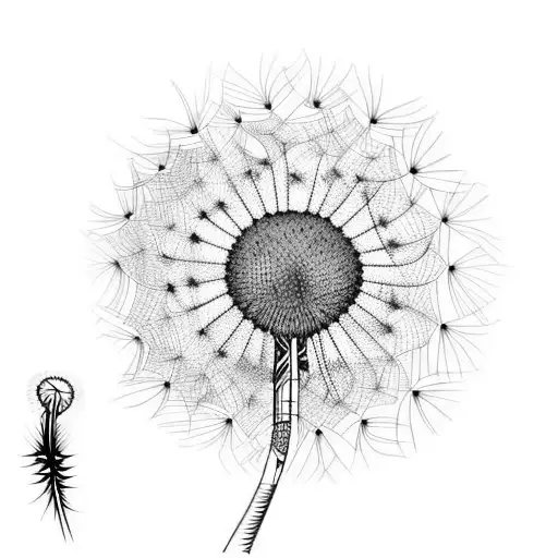music and dandelion flower tattoo design idea