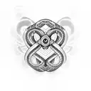 infinity butterfly inside heart with snake around  tattoo design idea