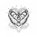 infinity butterfly inside heart with snake around  tattoo design idea