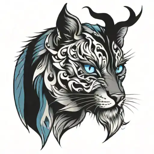 many blue eyes looking tattoo design idea