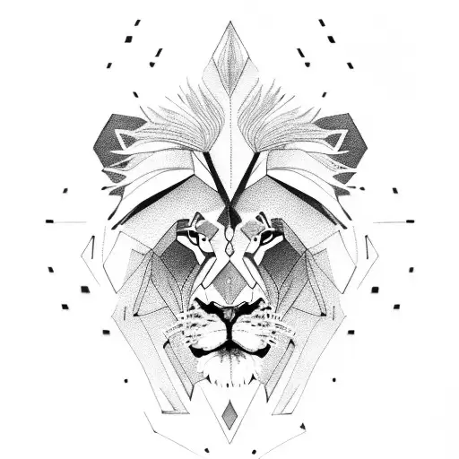 Lion with cub tattoo design idea