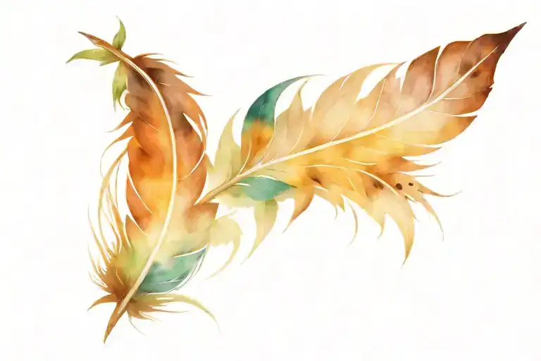 Native American feather with nature incorporated within tattoo design idea