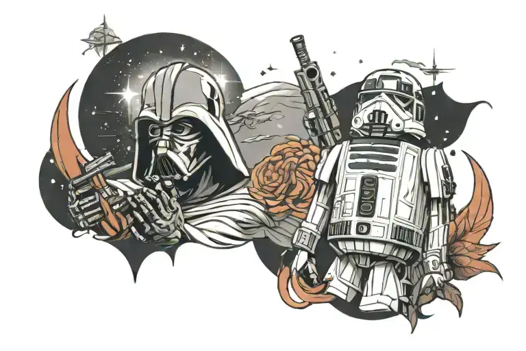 star war scene tattoo design idea