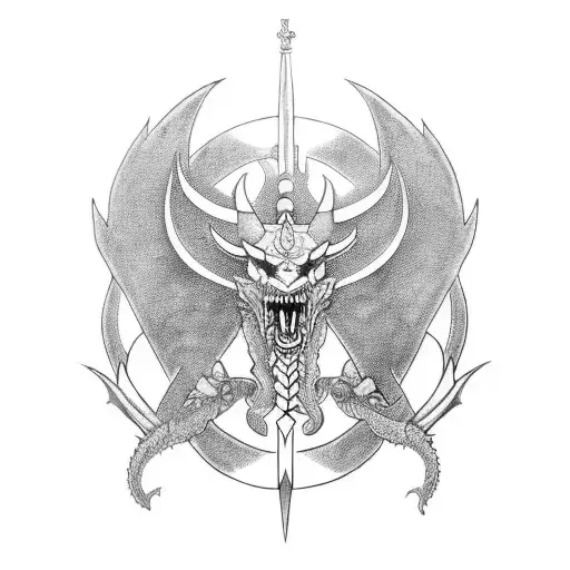 doble Dragón Vikingo con una oración en alfabeto vikingo que diga Josefina mí amor por siempre tattoo design idea