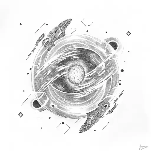 Interstellat black hole  tattoo design idea