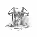  a damaged well with a hangman's noose tattoo design idea